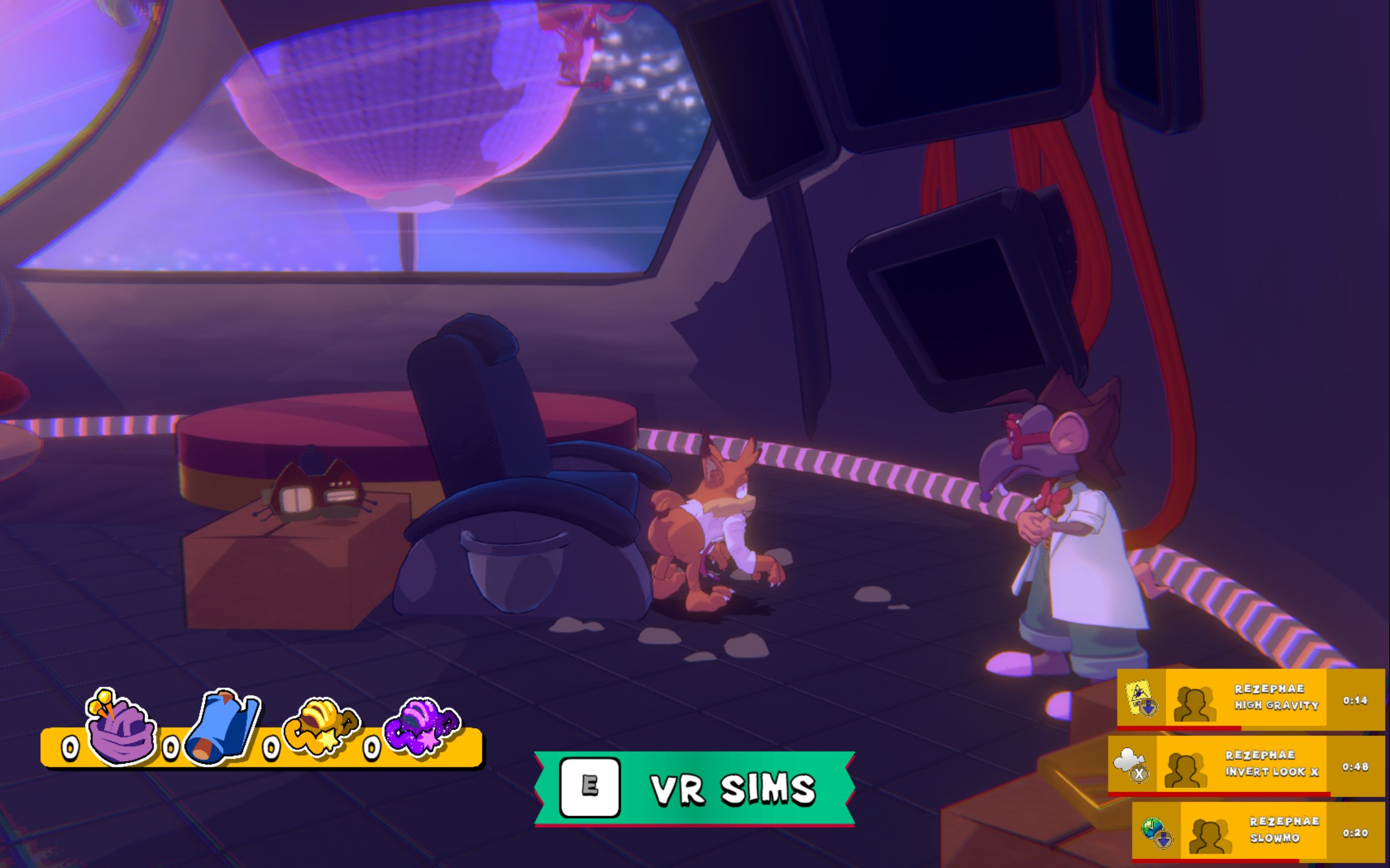 Bubsy 4D" Settings Menu